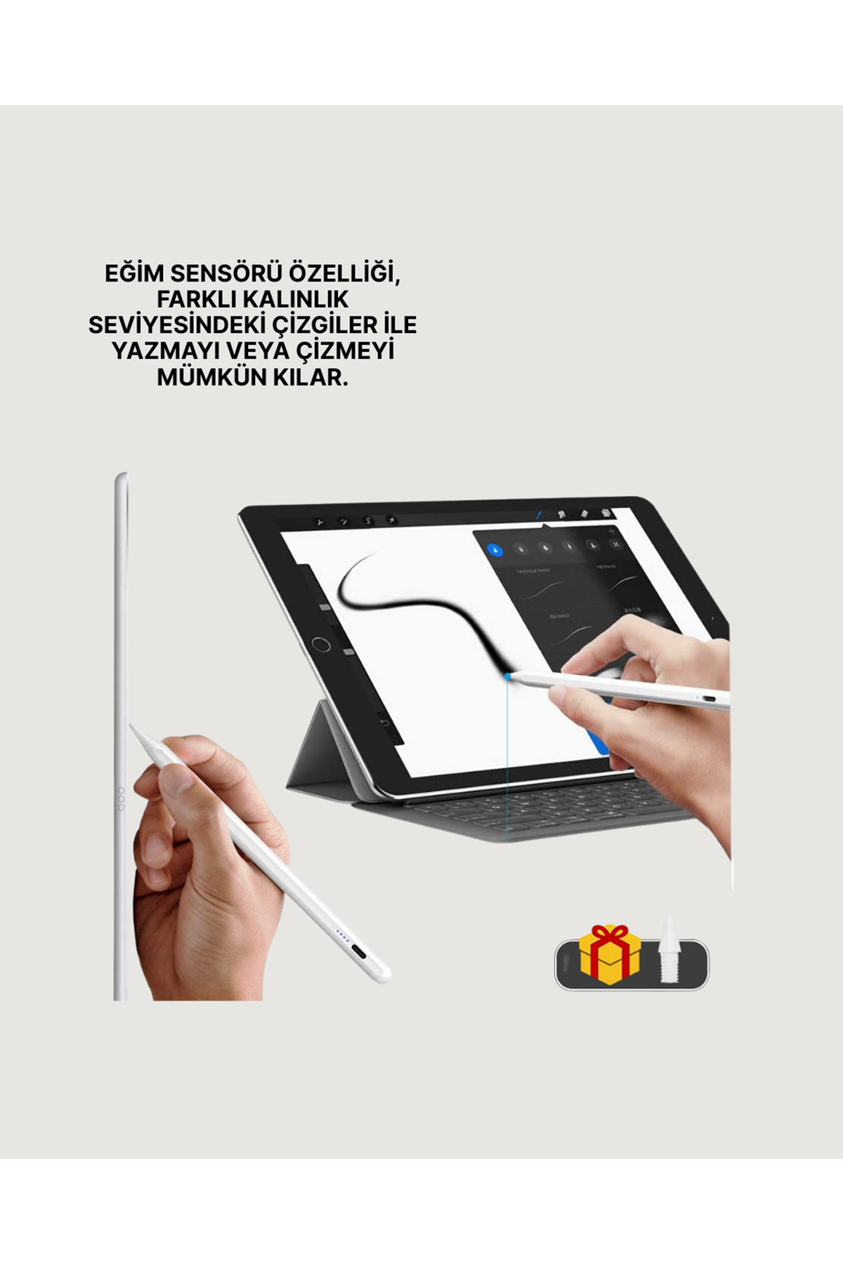 Akıcı Yazı ve Çizim için Eğim Sensörlü Dijital Kalem – 20 Saat Kesintisiz Kullanım