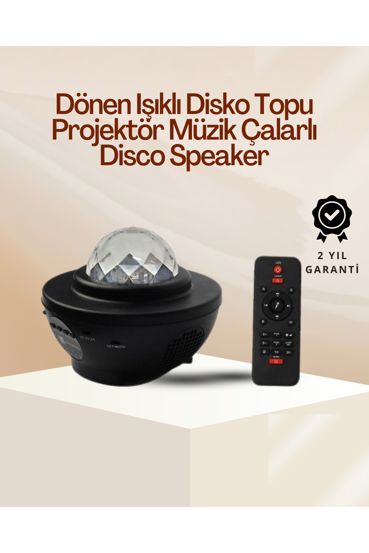 Yıldız & Okyanus Dalga Projektörü – Bluetooth / USB Hoparlörlü