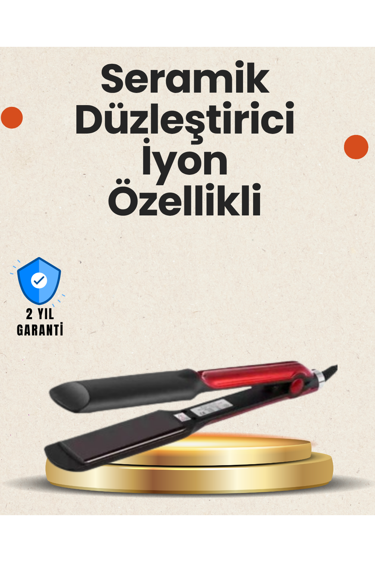 Elektriklenmeyi Azaltan İyonlu Saç Düzleştirici – Titanyum Plaka ve Şık Tasarım