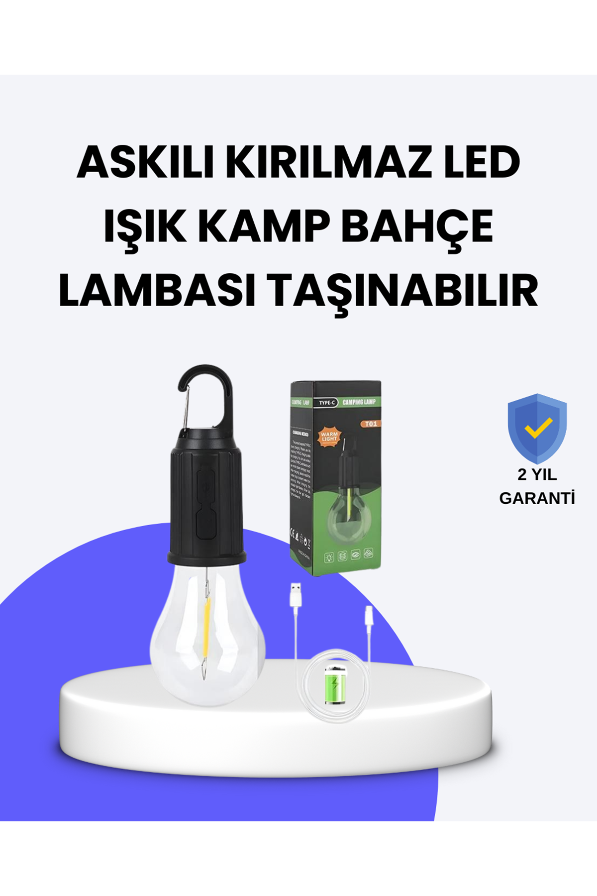 Çok Yönlü Asma Kancalı Kamp Işığı