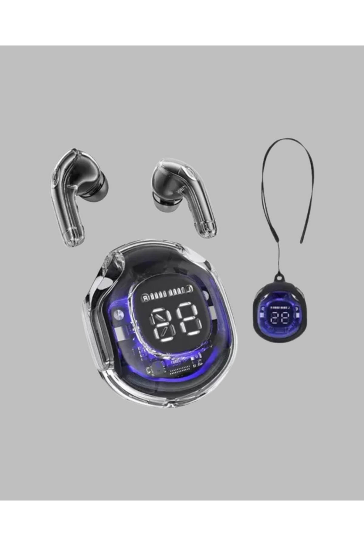 Bluetooth 5.3 Kablosuz Kulaklık 30mm Sürücü LED Ekranlı Mikrofonlu
