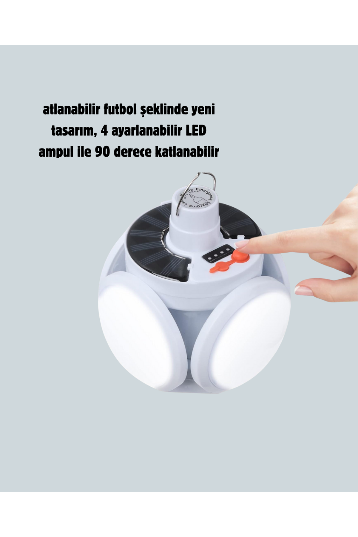 Güneş Enerjili USB Şarj Edilebilir 5 Modlu Katlanabilir LED Kamp Işığı