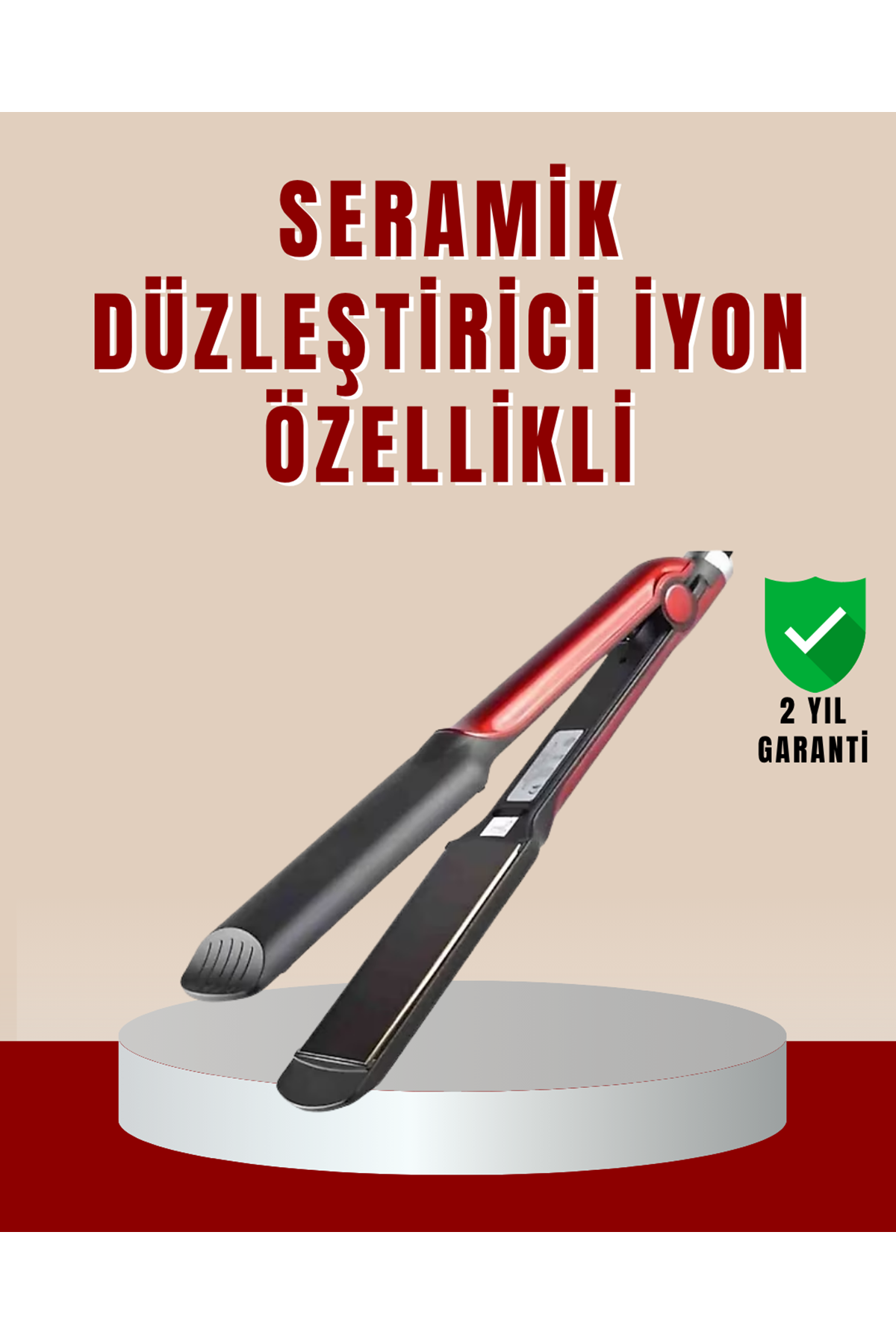 Profesyonel Saç Düzleştirici – 360° Döner Kablo ve Kompakt Tasarım