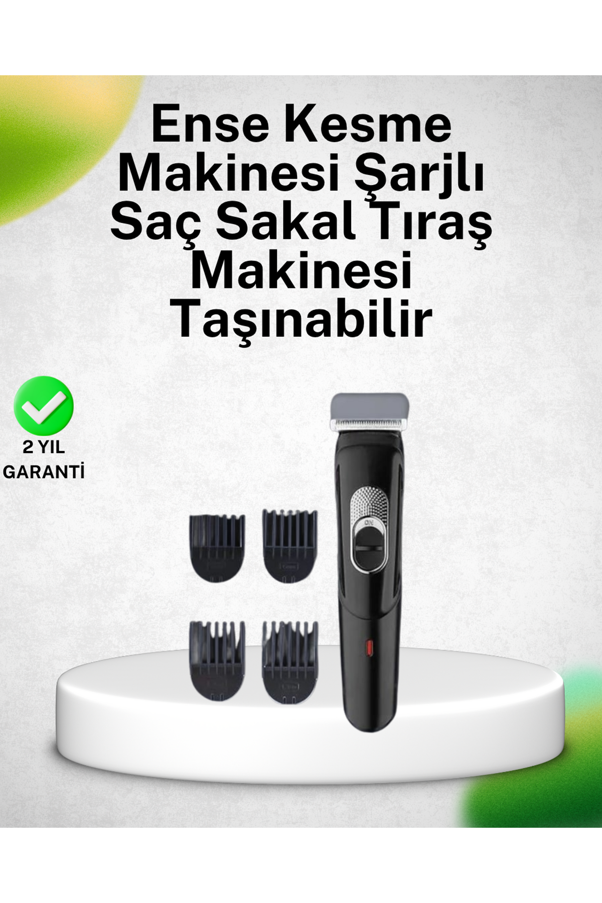 Paslanmaz Bıçaklı, Şarjlı ve Sessiz Saç Sakal Kesme Makinesi – Ev Kullanımı İçin İdeal