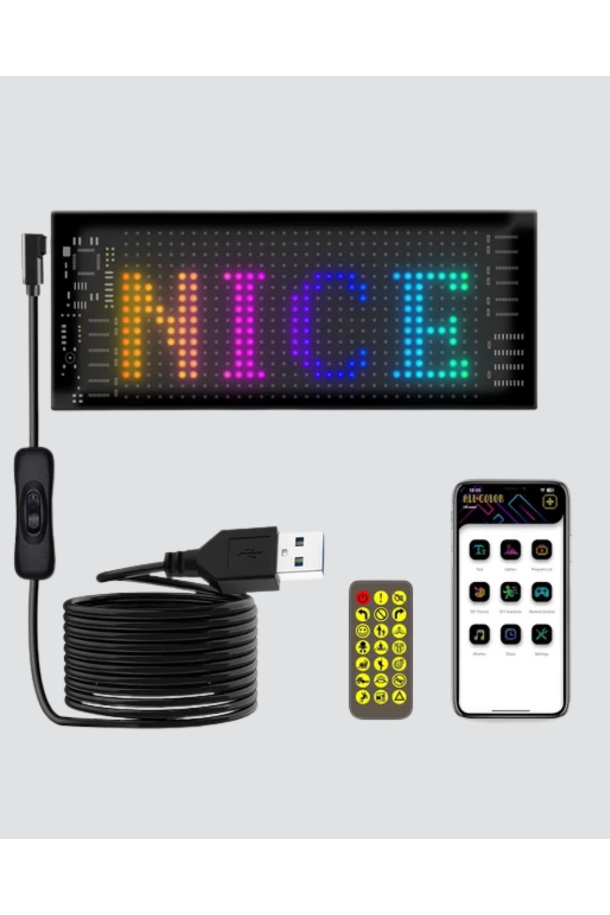 Akıllı LED Matrix Panel – USB Bağlantılı, Kaydırmalı Yazı ve Animasyon Desteği