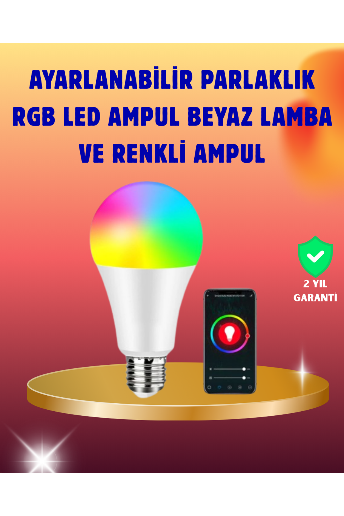 Enerji Verimli Akıllı LED Ampul, Uzaktan Kontrol Özellikli