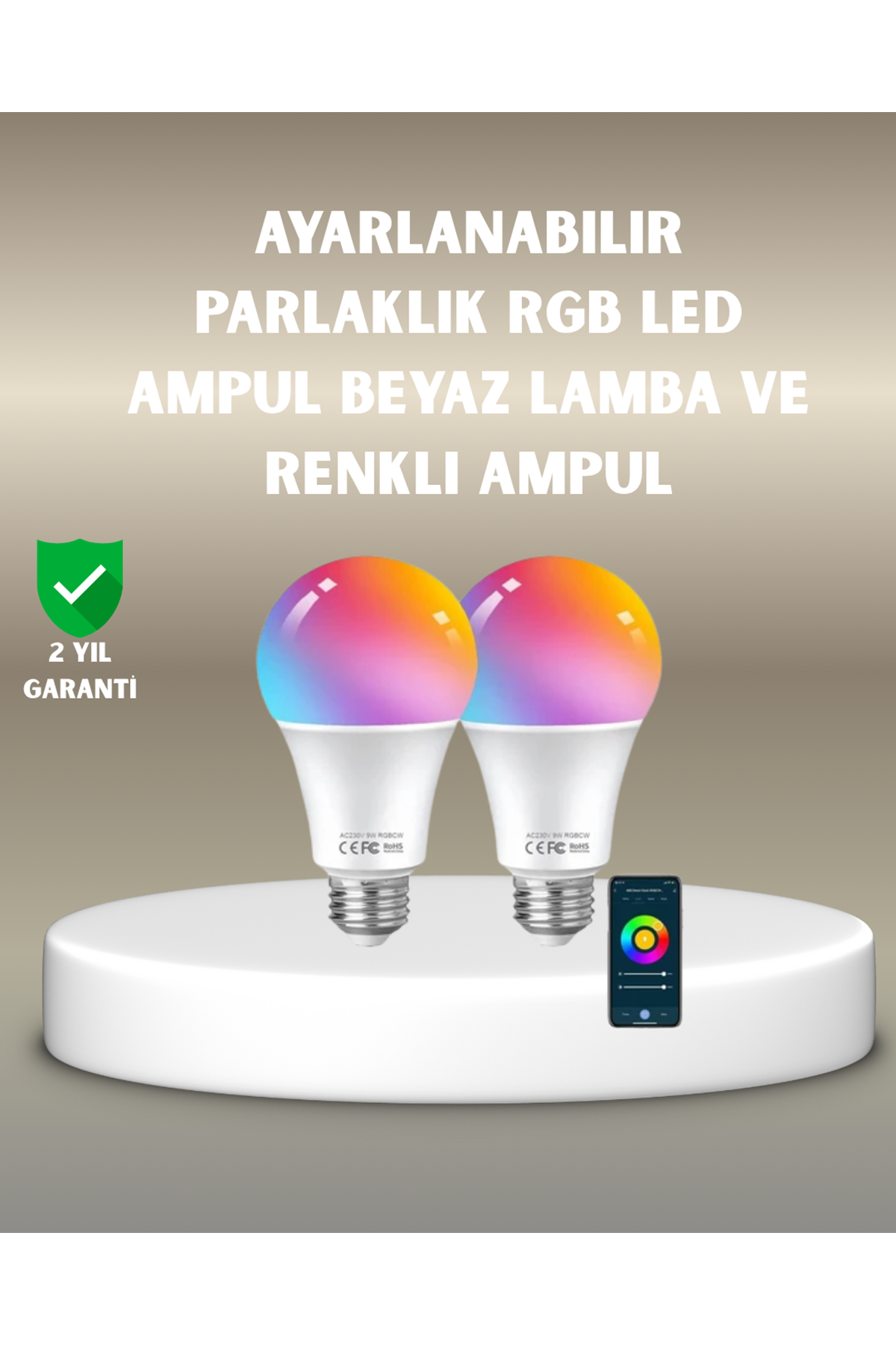 RGBW Teknolojili Akıllı LED Ampul, Zamanlayıcılı