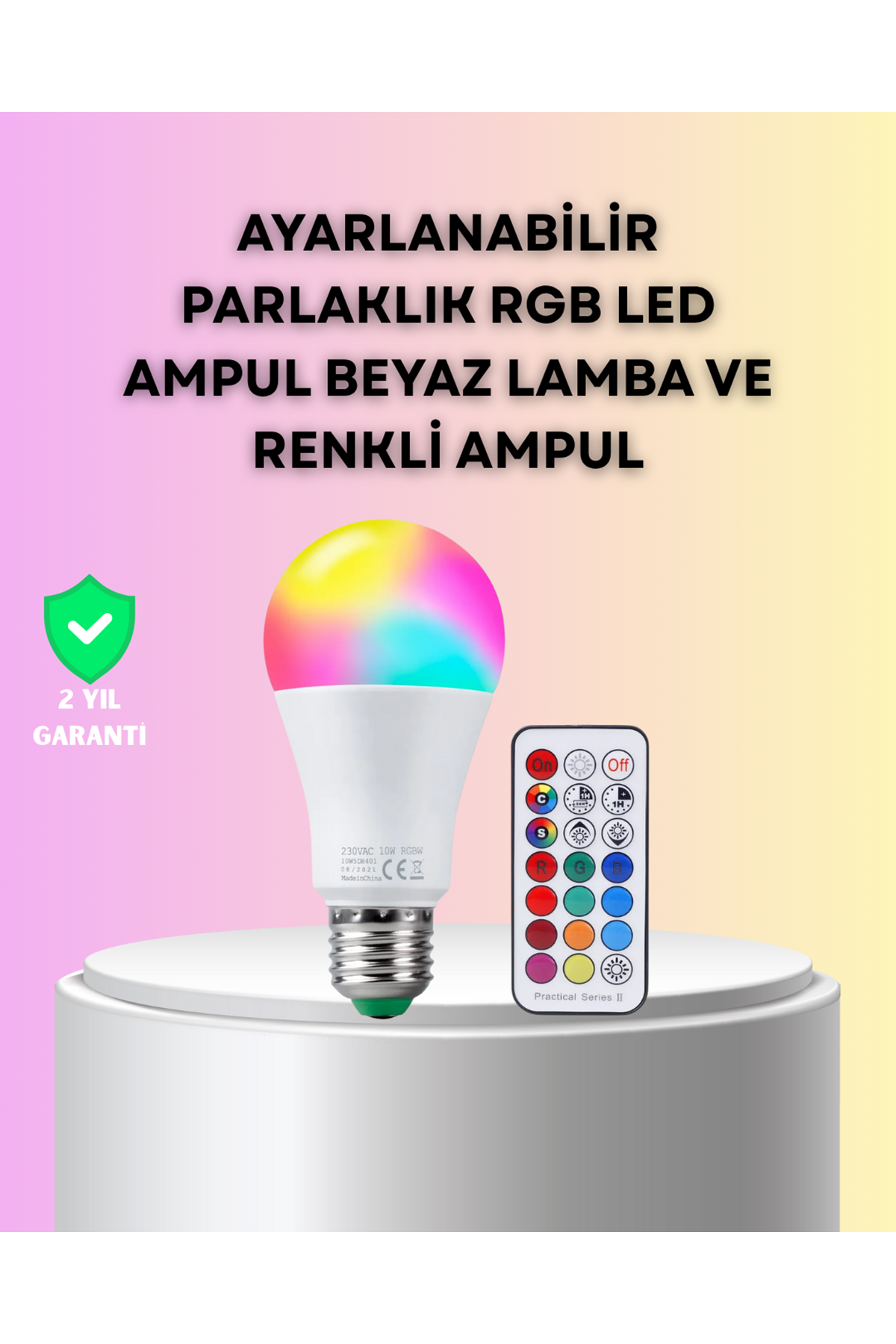 Kumanda Destekli Çok Renkli Akıllı LED Ampul