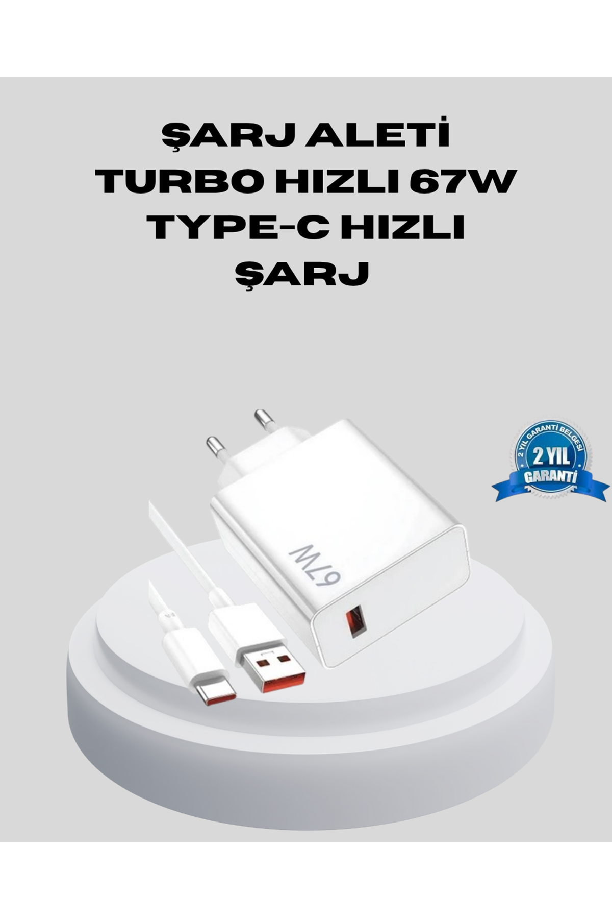 67W Type-C Turbo Şarj Cihazı – Aşırı Akım ve Isı Koruması, Seyahat Uyumlu