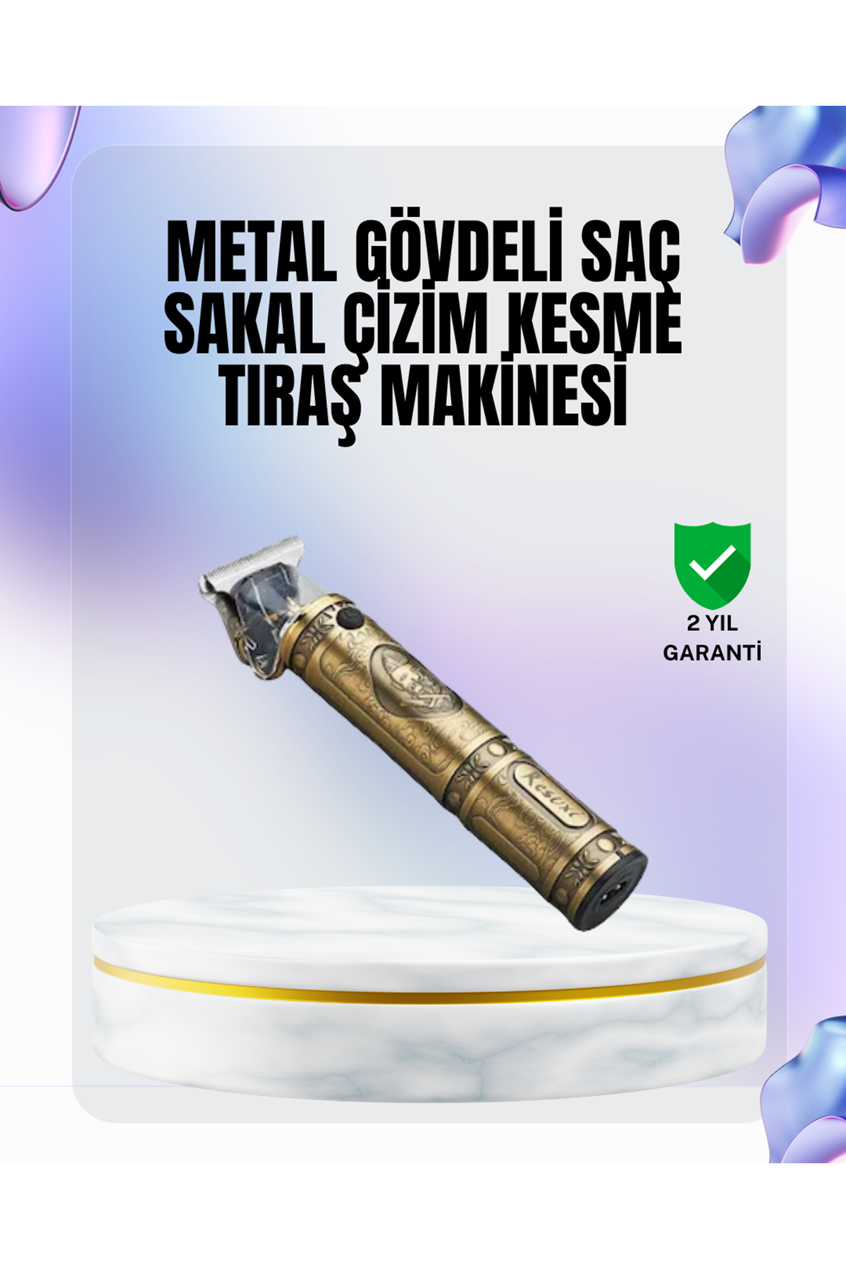 4 Kılavuz Taraklı Profesyonel Saç ve Sakal Kesme Makinesi