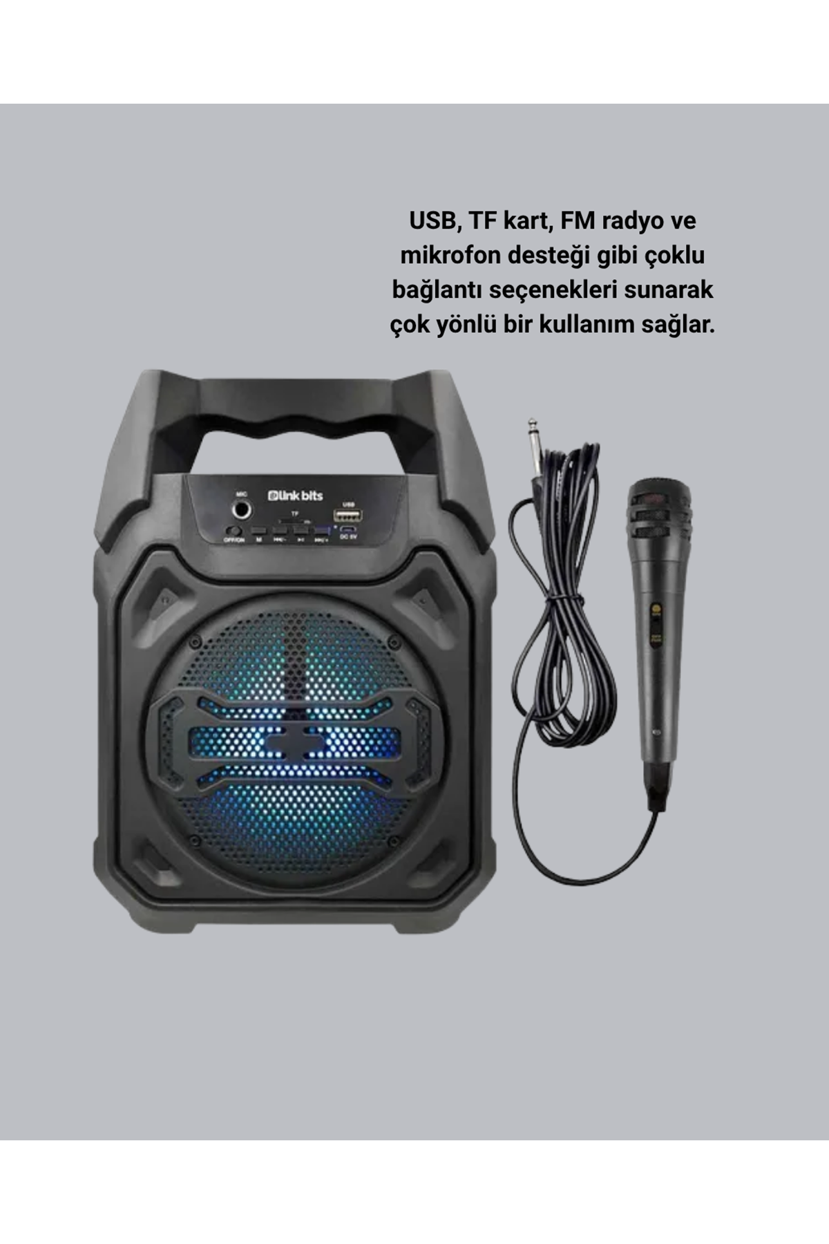 Taşınabilir Bluetooth Hoparlör – FM Radyo, USB, SD Kart ve TWS Özellikli