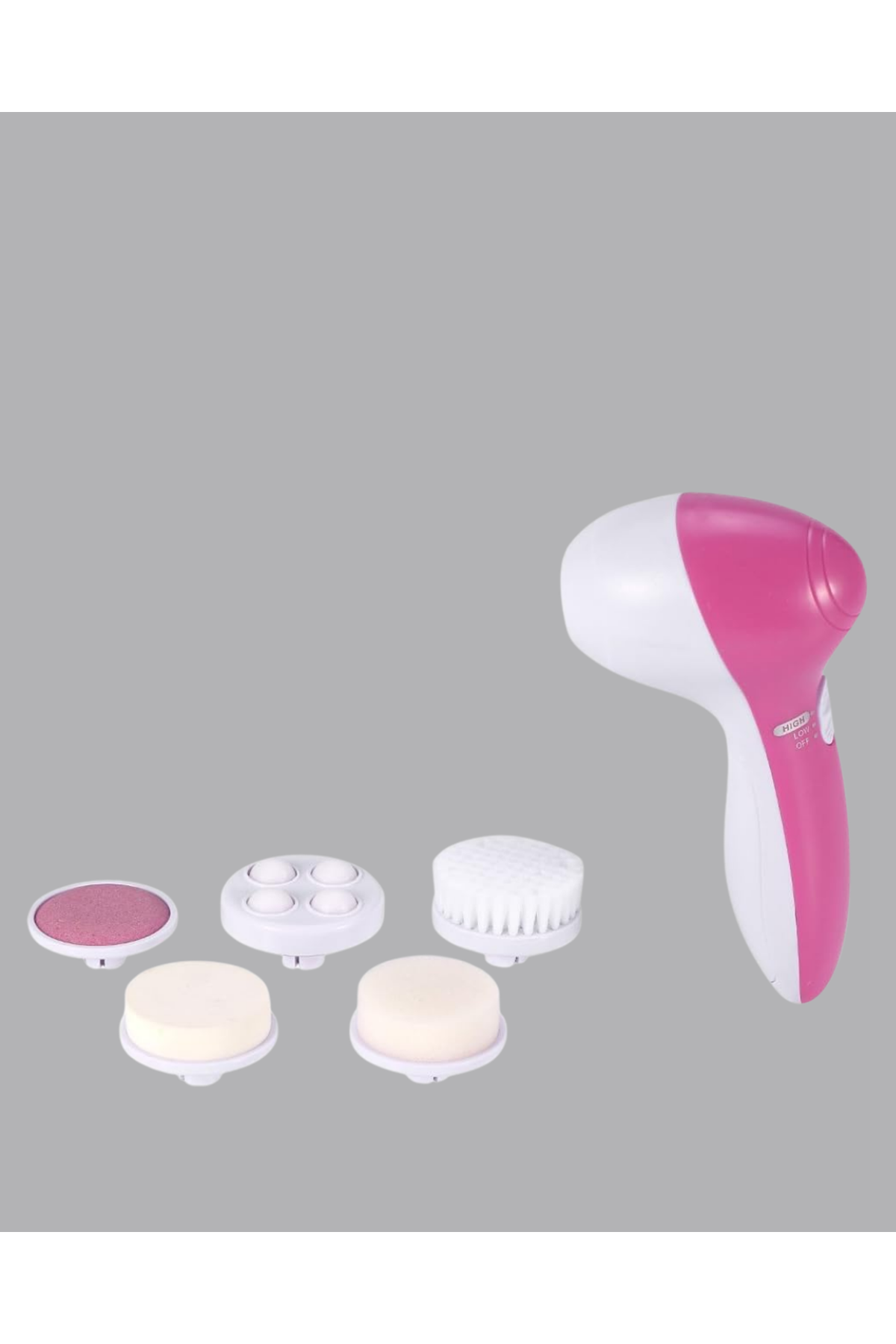 5’i 1 Arada Yüz Temizleme Cihazı – Masaj, Fırça, Peeling ve Krem Uygulama Aparatlı