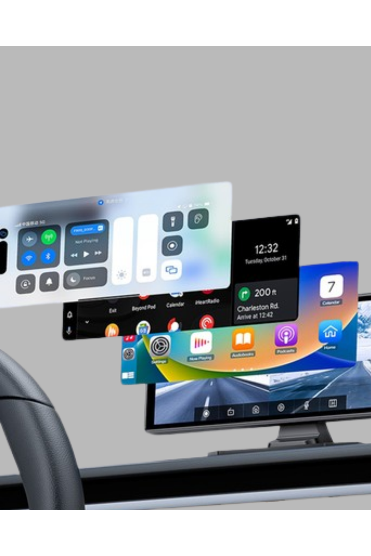 Renault Megane, Clio, Symbol, Captur, Toyota Corolla, Yaris, C-HR, Ford Focus, Fiesta Uyumlu Kablosuz CarPlay Multimedya 10.26” Dokunmatik Ekran