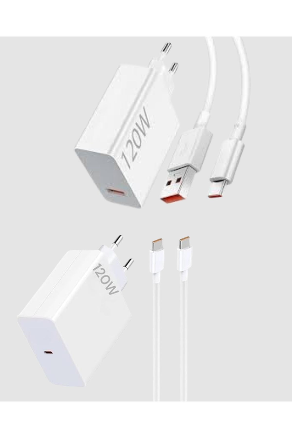 120W Süper Hızlı Şarj Adaptörü – Type-C Kablo Dahil, Yüksek Voltaj Korumalı