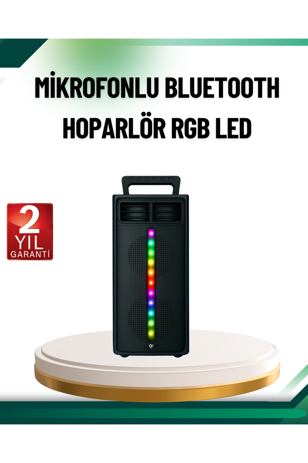 Şarjlı Işıklı Bluetooth Hoparlör | USB, AUX, TF Kart ve Radyo Destekli
