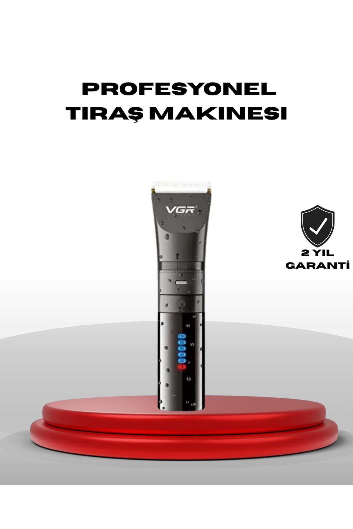 Şarjlı Tıraş Makinesi – Dijital Ekranlı, IPX7 Su Geçirmez, Titanyum Bıçaklı