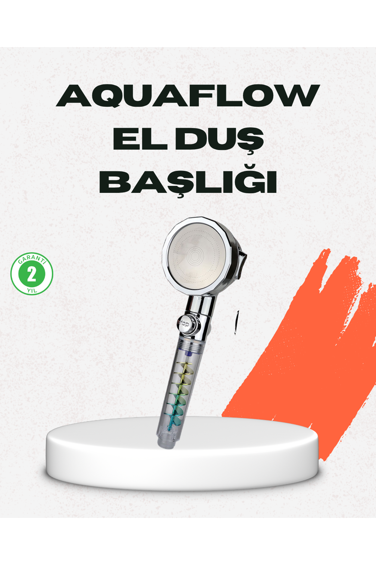 Rahatlatıcı Yağmur Etkili El Duşu – Döner Pervaneli, Dayanıklı ve Şık Tasarım