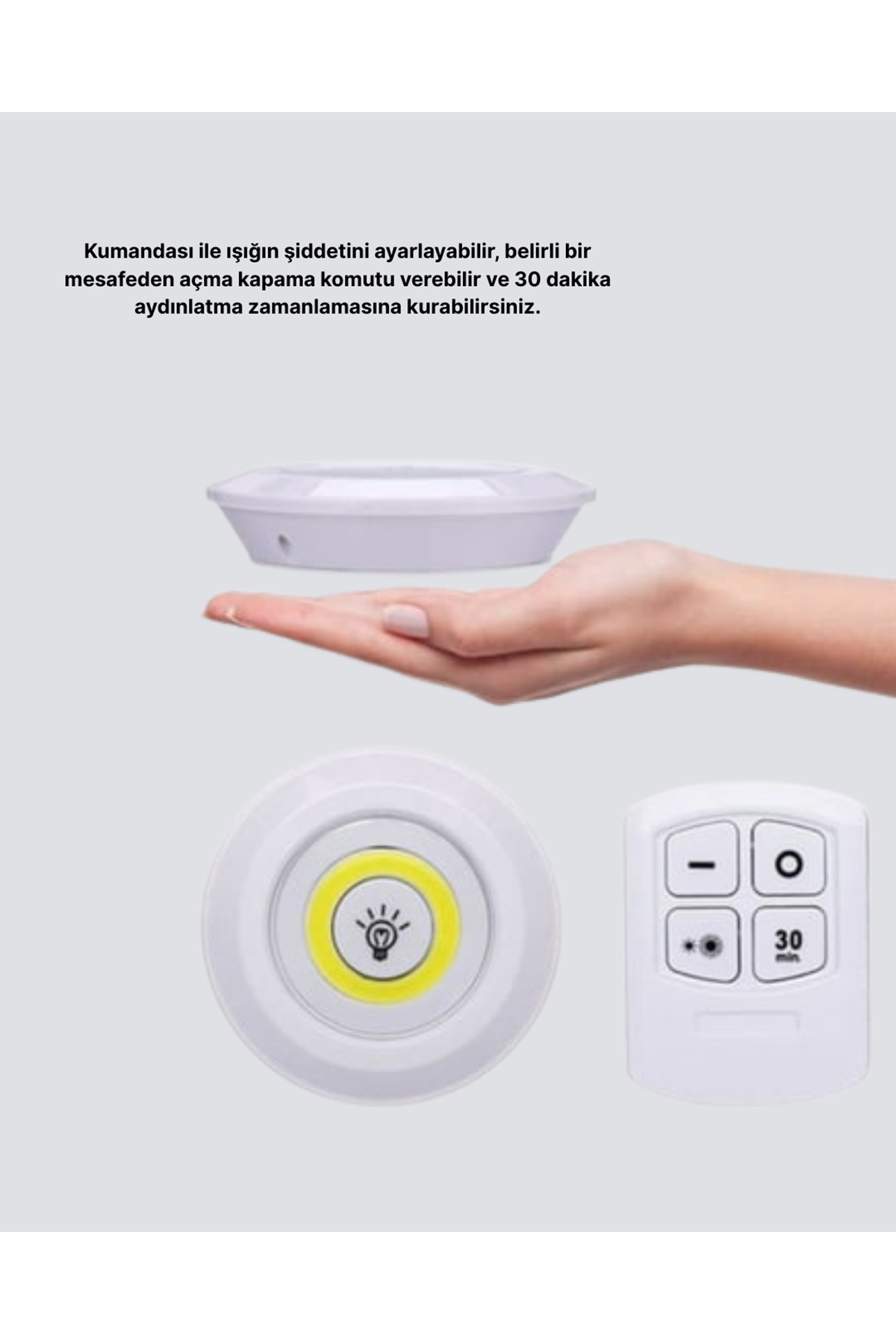 Kablosuz Gün Işığı 3’lü LED Spot Lamba Kumandalı
