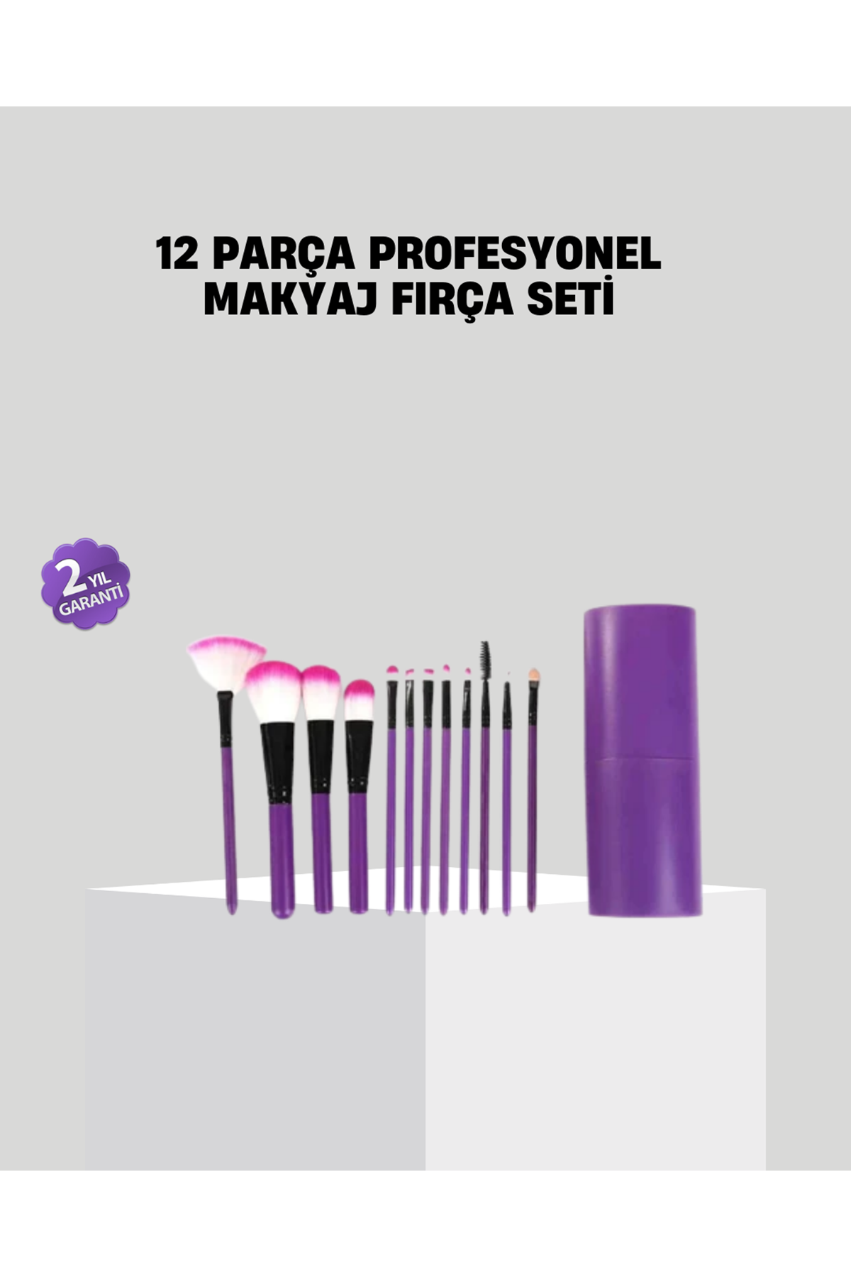 12’li Profesyonel Makyaj Fırça Seti Ultra Yumuşak Sentetik Kıllı