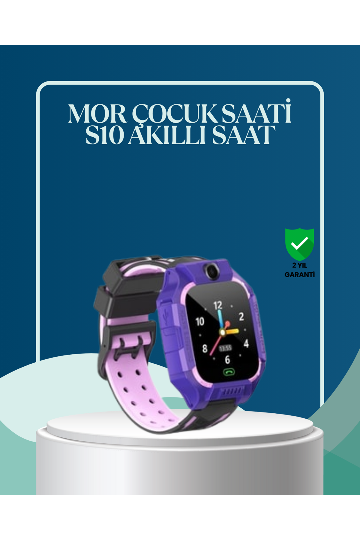 S10 Mor Çocuk Takip Saati Elektronik Bariyer ve Sesli Mesaj Destekli