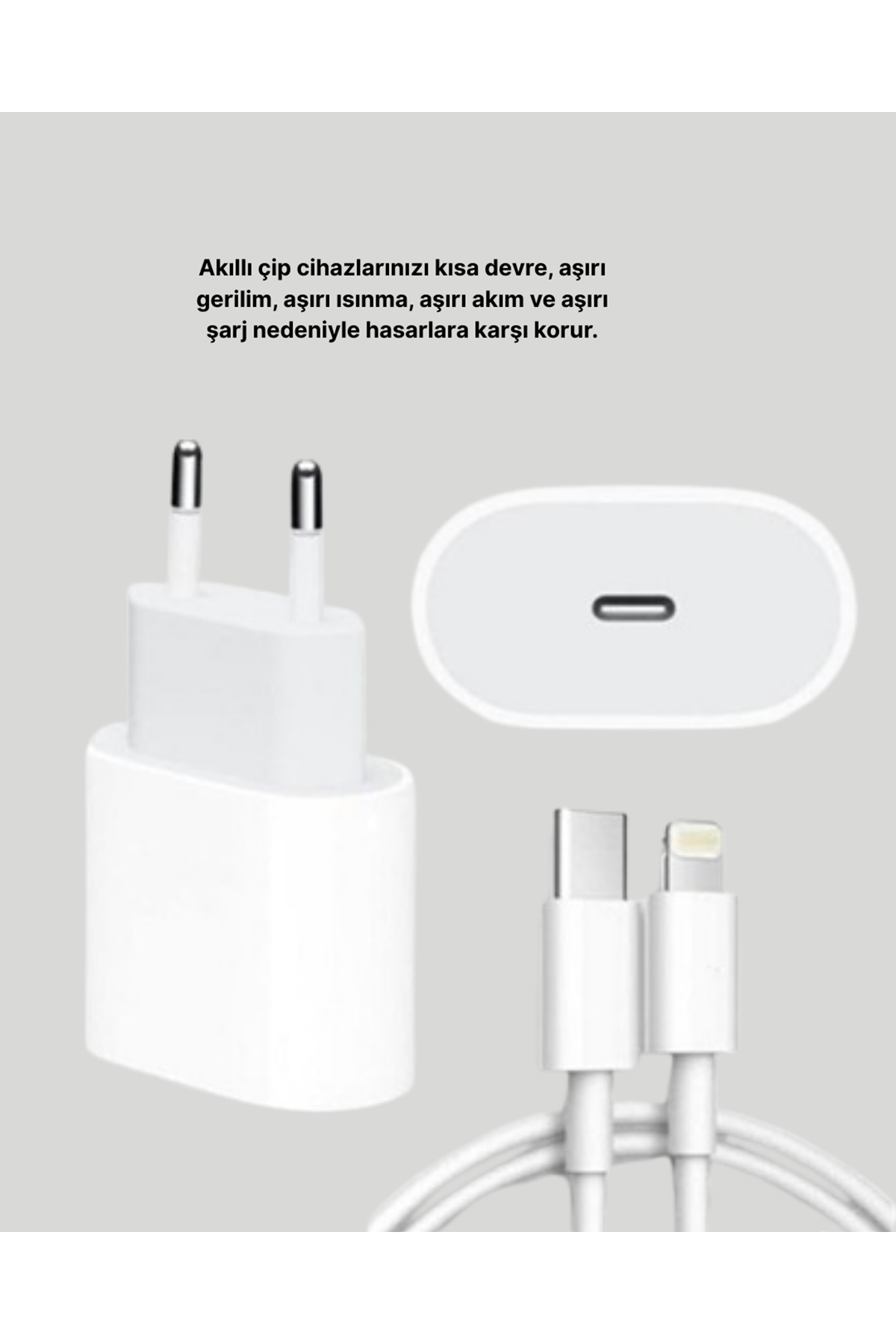 iPhone ve iPad Uyumlu 20W Güvenli USB-C Hızlı Şarj Adaptörü