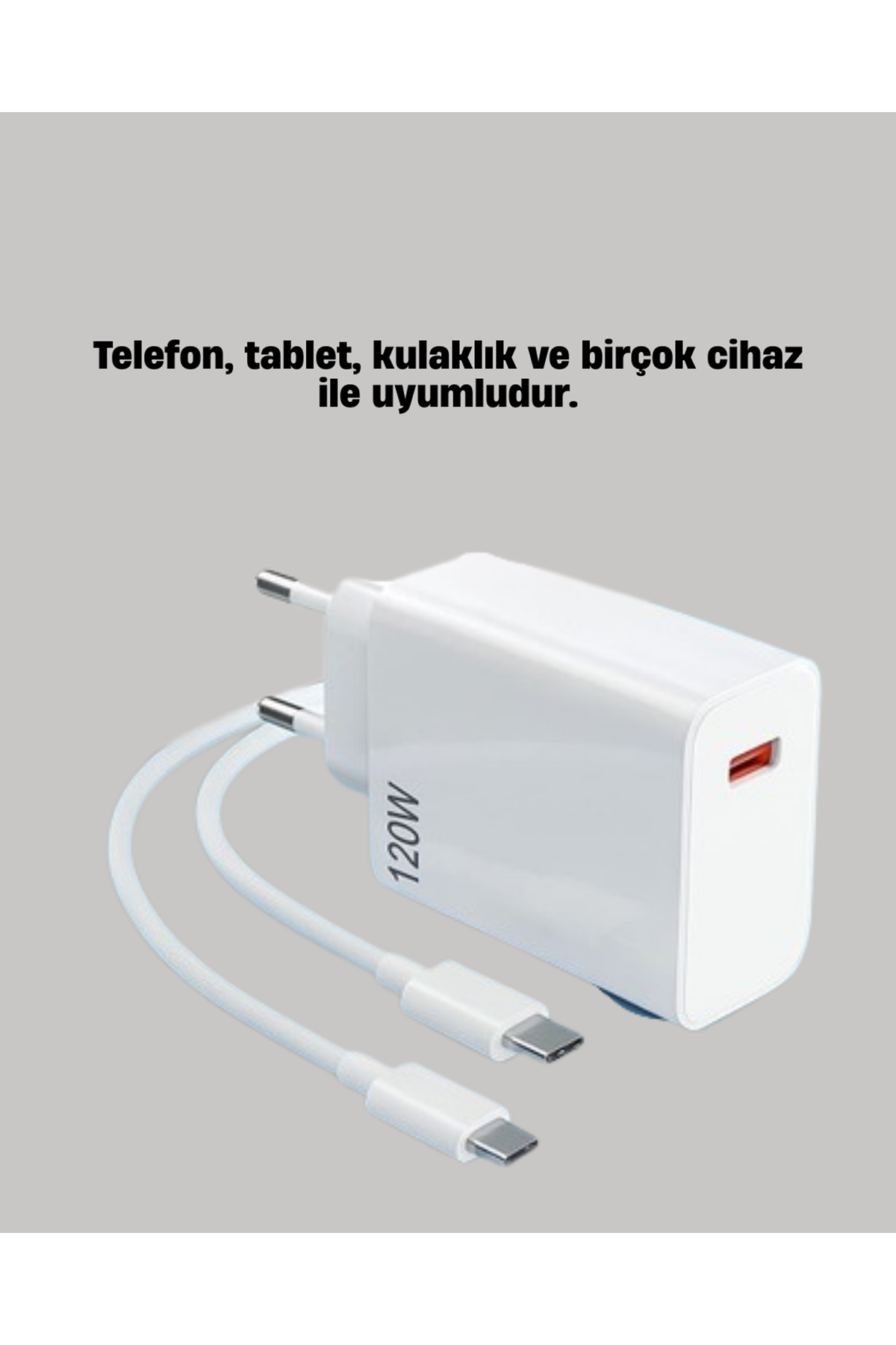 120W Mi Turbo Destekli Hızlı Şarj Cihazı Type-C Uyumlu Akım Korumalı