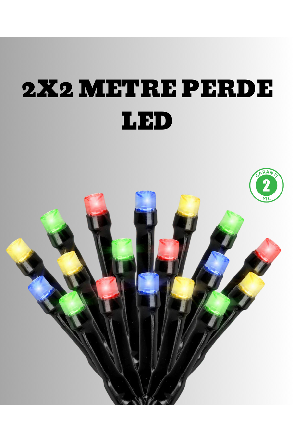 2x2 Metre Pil ile Çalışan Perde LED Işık – 8 Modlu Dekoratif