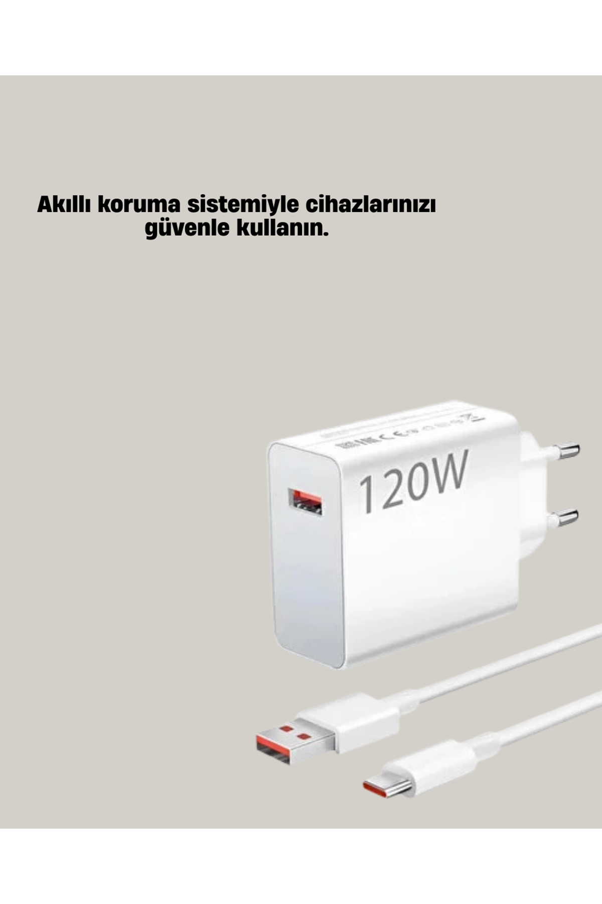 120W Mi Turbo Destekli Hızlı Şarj Cihazı Type-C Uyumlu Akım Korumalı