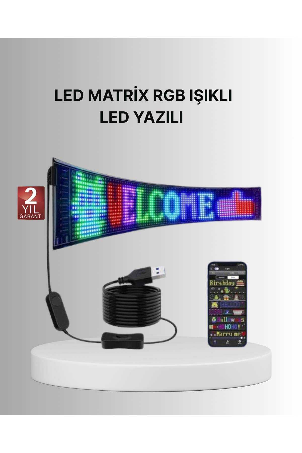 Gece Kullanıma Uygun  Pixel RGB LED Panel Estetik Atmosfer Işığı