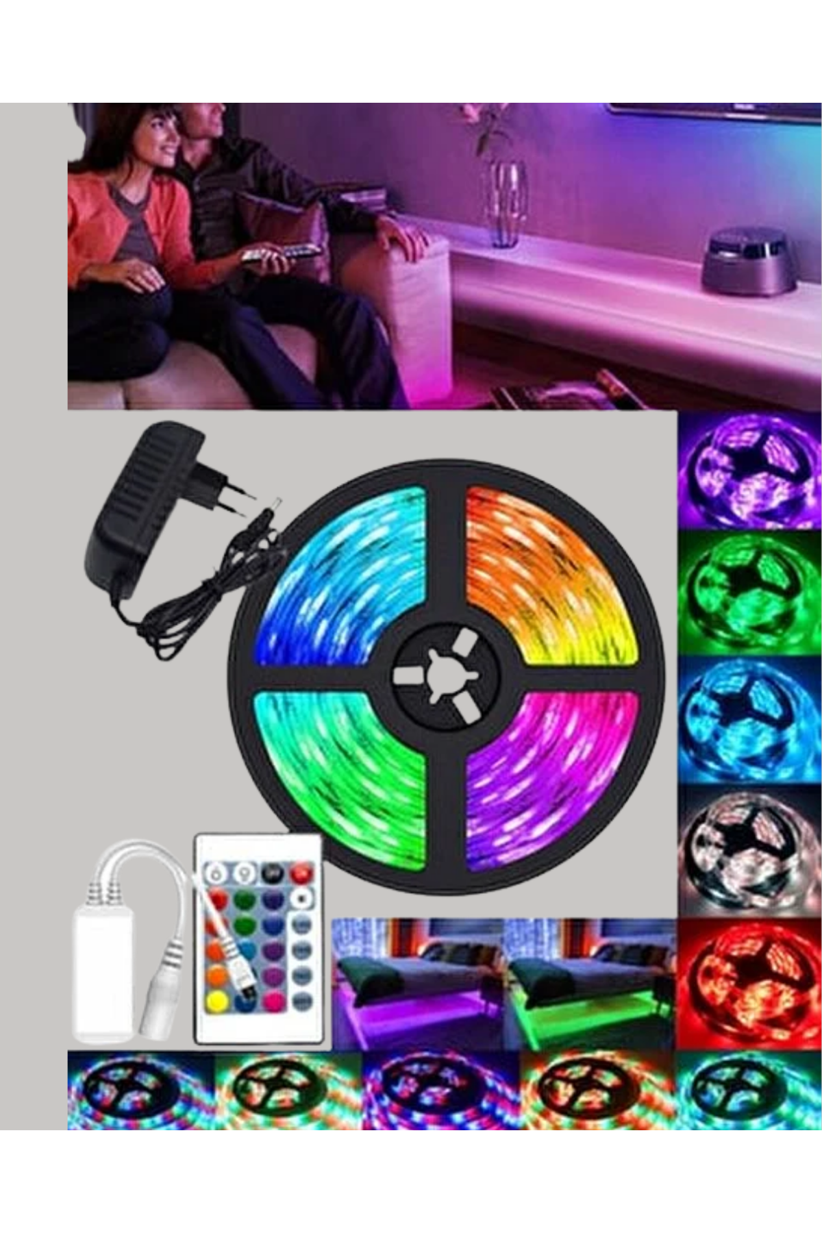 Uzaktan Kumandalı RGB Smart Şerit LED Işık Esnek ve Taşınabilir Dekorasyon