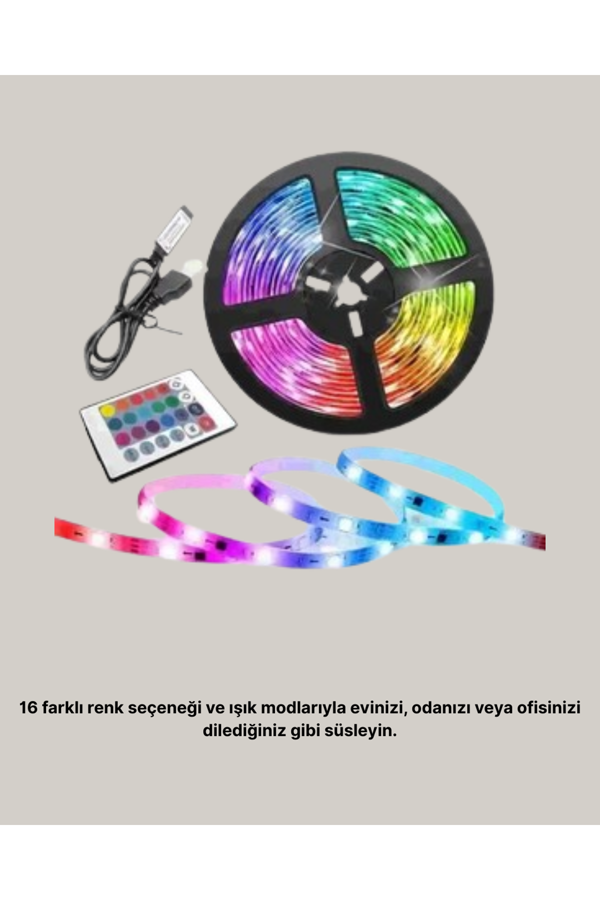 Müziğe Duyarlı Renkli Smart Şerit LED Işık USB Bağlantılı Ambiyans Aydınlatma