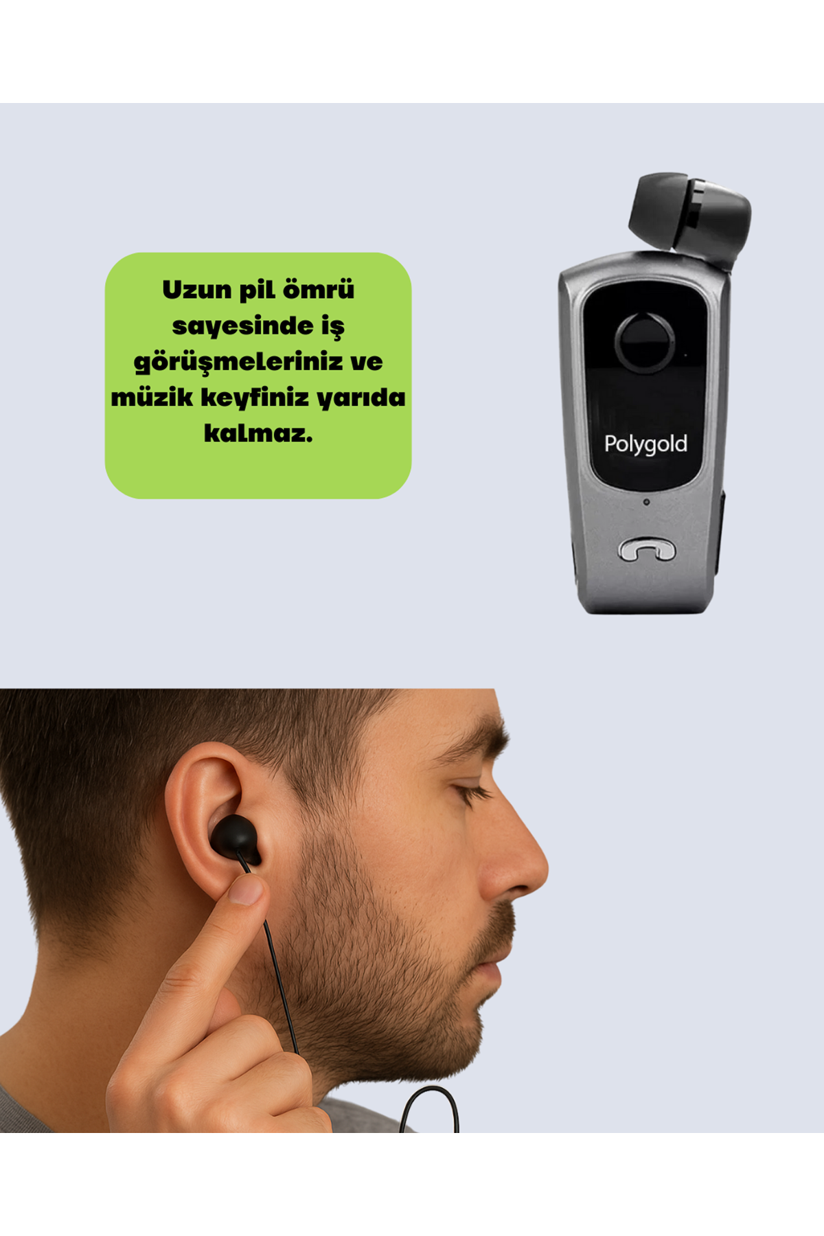 Mikrofonlu ve Ses Kontrollü Kablosuz Kulak İçi Kulaklık