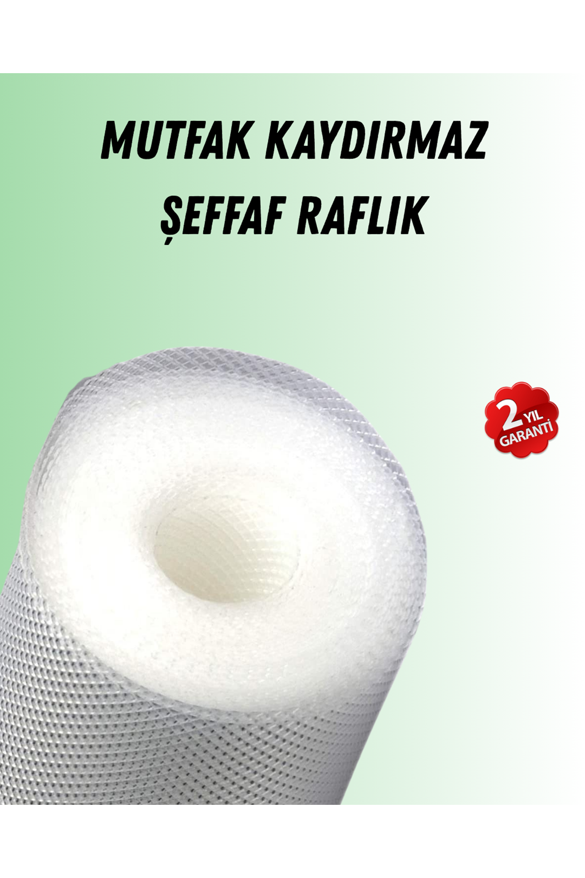 Şeffaf mutfak raflığı ve çekmece kaplaması kaydırmaz pvc