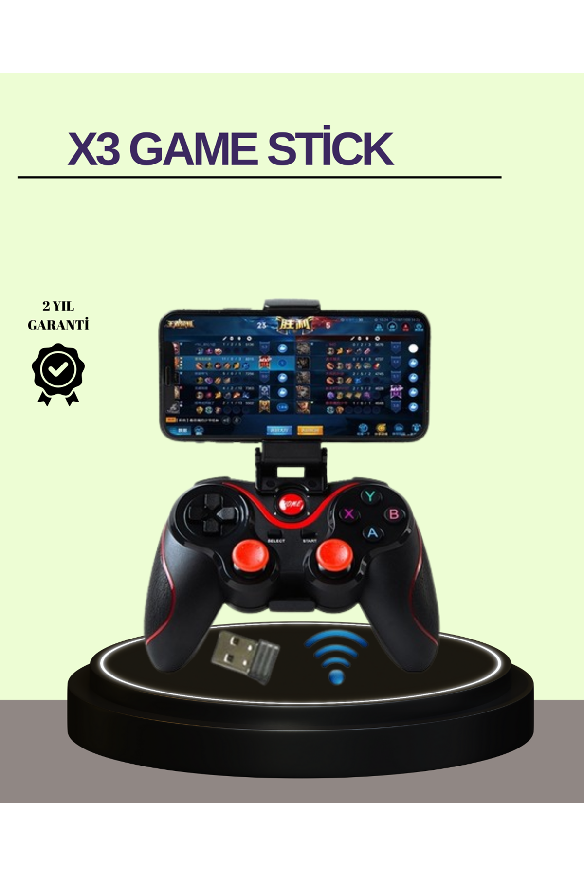 Çift Analog Joystick ve 14 Tuşlu Bluetooth Oyun Kumandası
