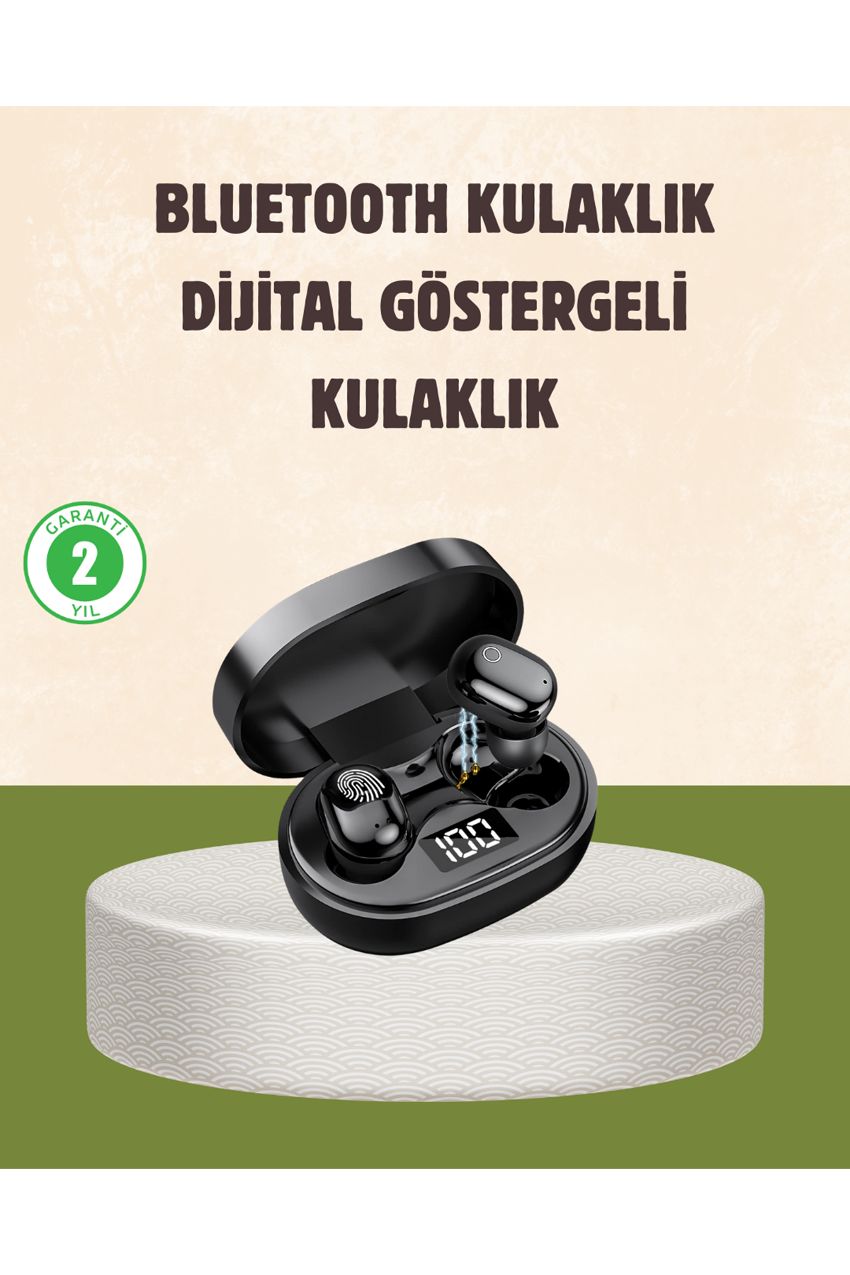 LED Ekranlı Şarjlı Kablosuz Kulak İçi Kulaklık