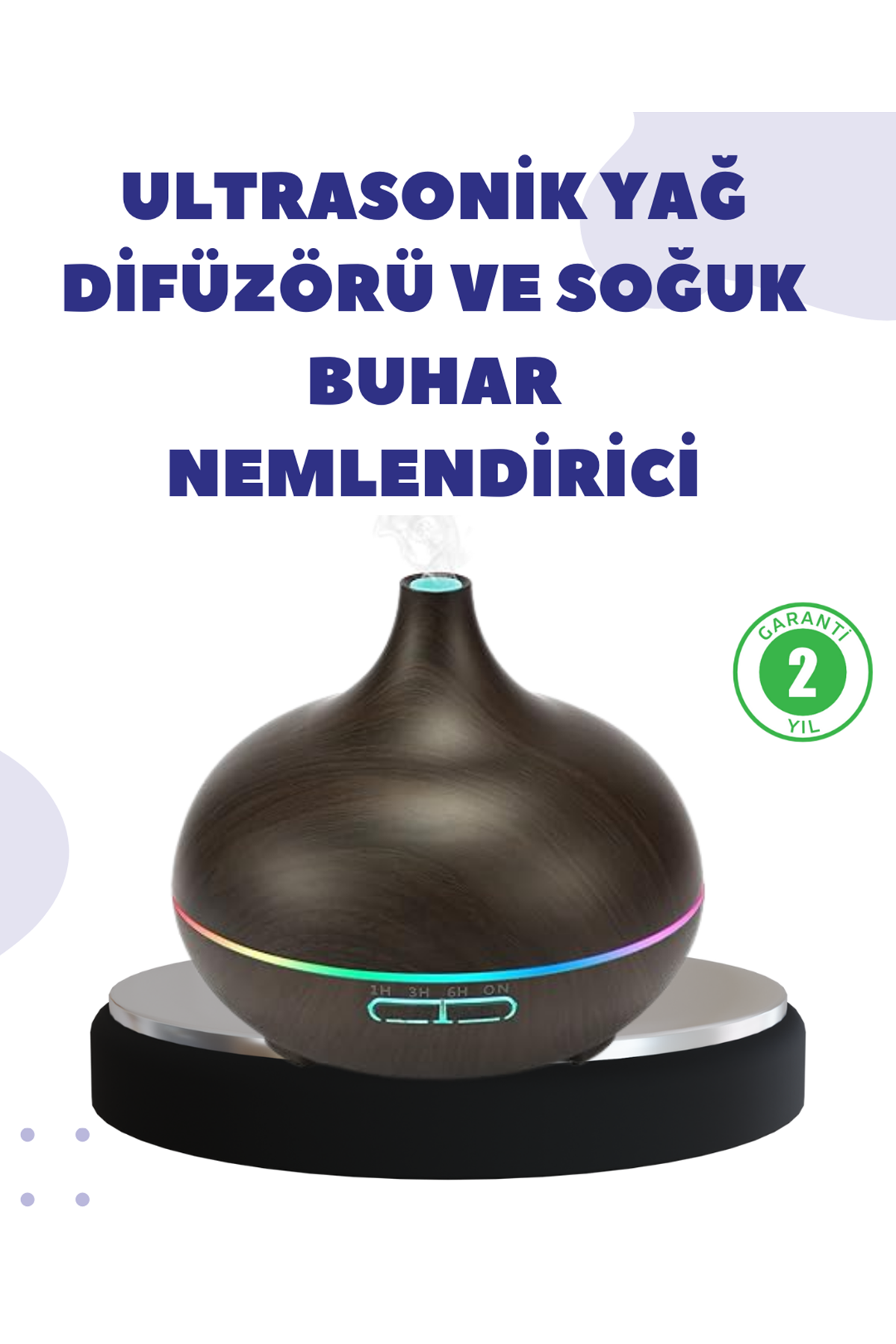 BN01 Uçucu Yağ Uyumlu Renkli LED Işıklı Nemlendirici