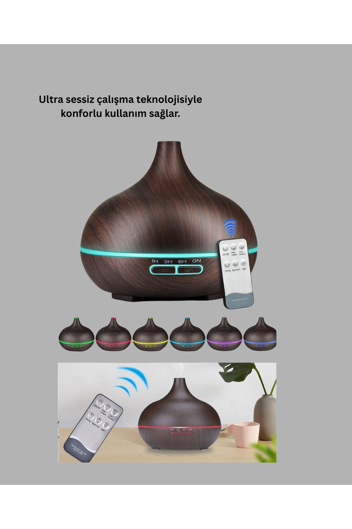 Büyük Su Hazneli Ultrasonik Difüzör ve Oda Nemlendirici