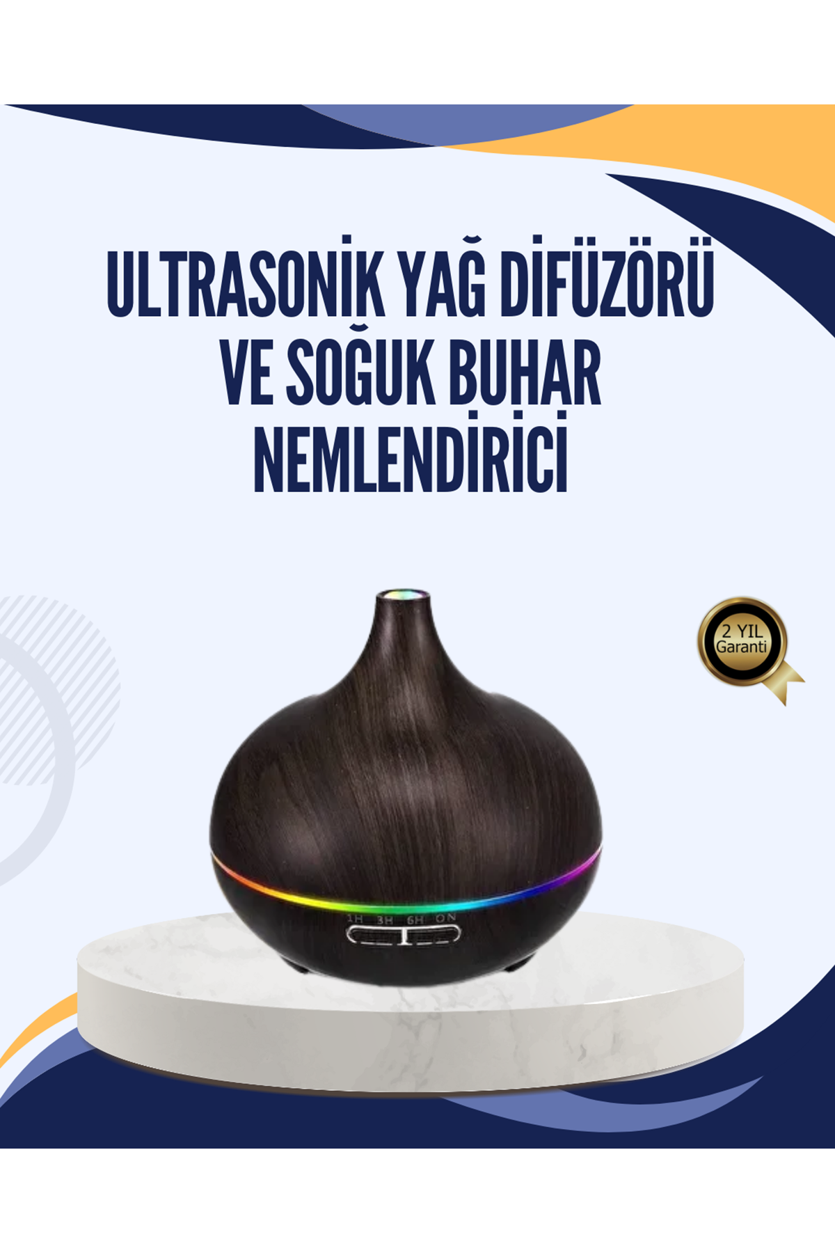 LED Işıklı Sessiz Çalışan Soğuk Buhar Nemlendirici