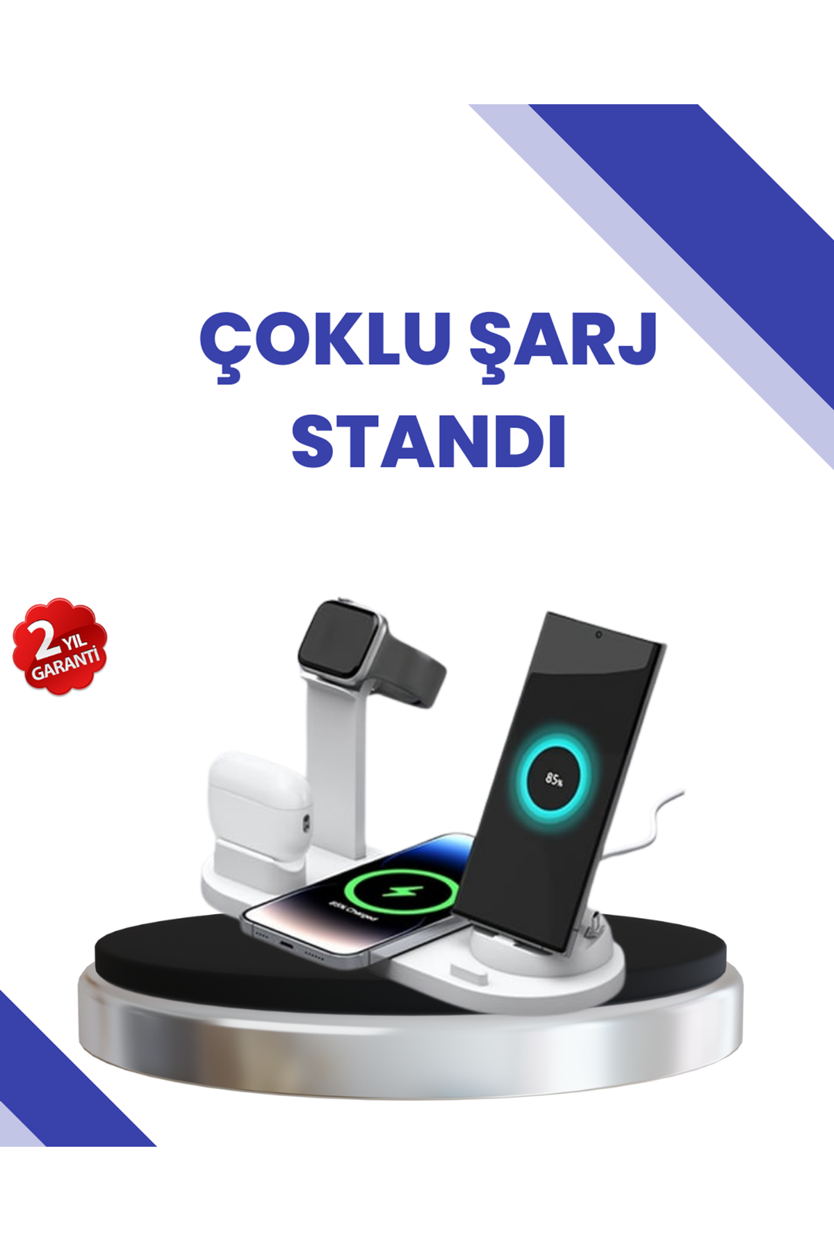 Masaüstü Düzenleyici 4’ü 1 Arada Kablosuz Şarj Aksesuarı
