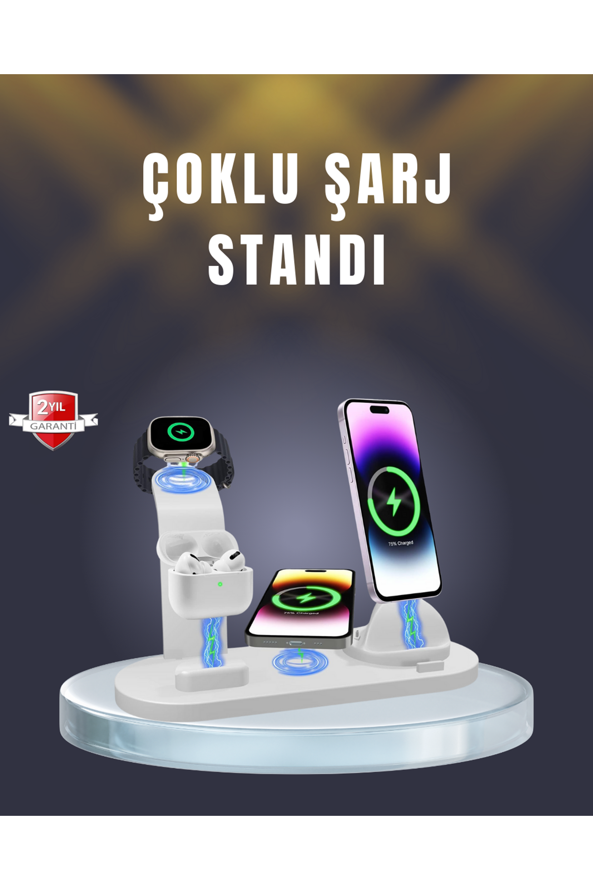 iPhone, AirPods ve Akıllı Saat Uyumlu Çoklu Şarj Cihazı