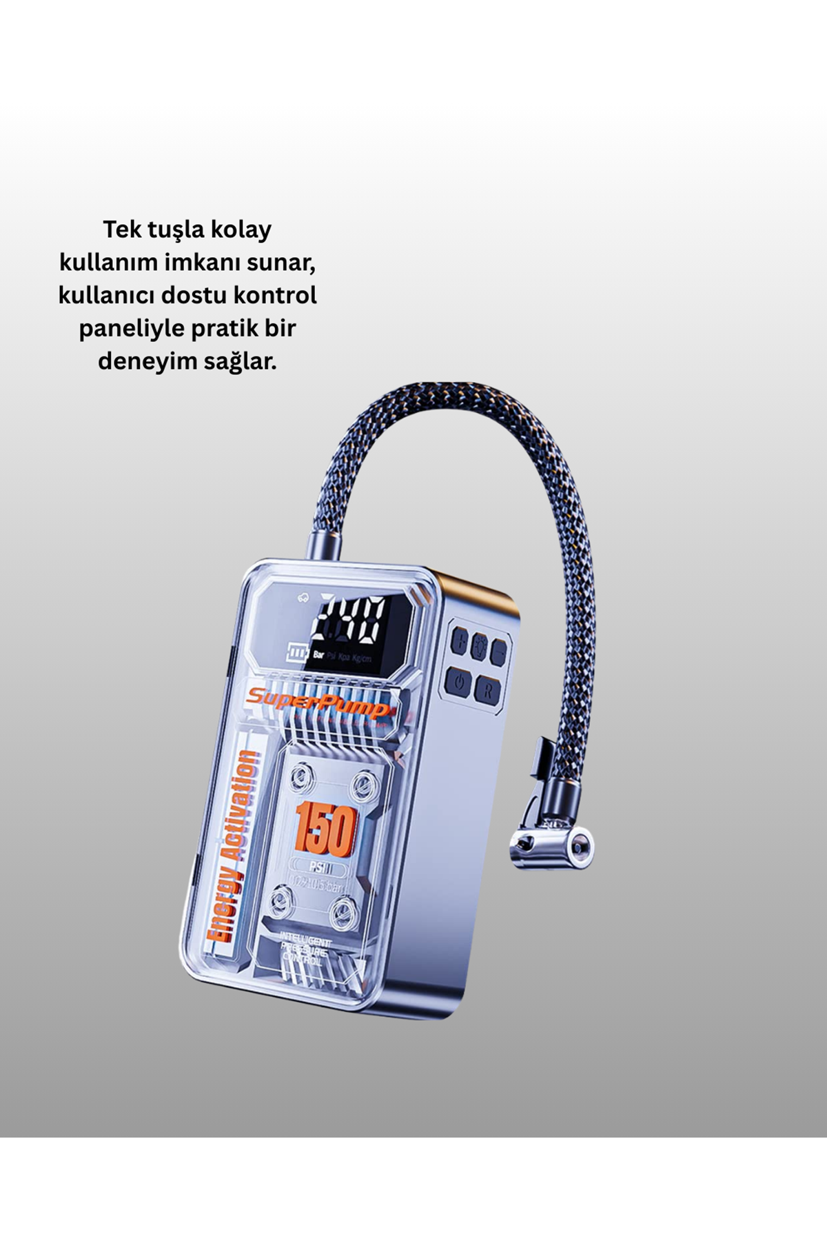 Mini Boy Elektrikli Şarjlı Yüksek Basınçlı Lastik Şişirme Pompası