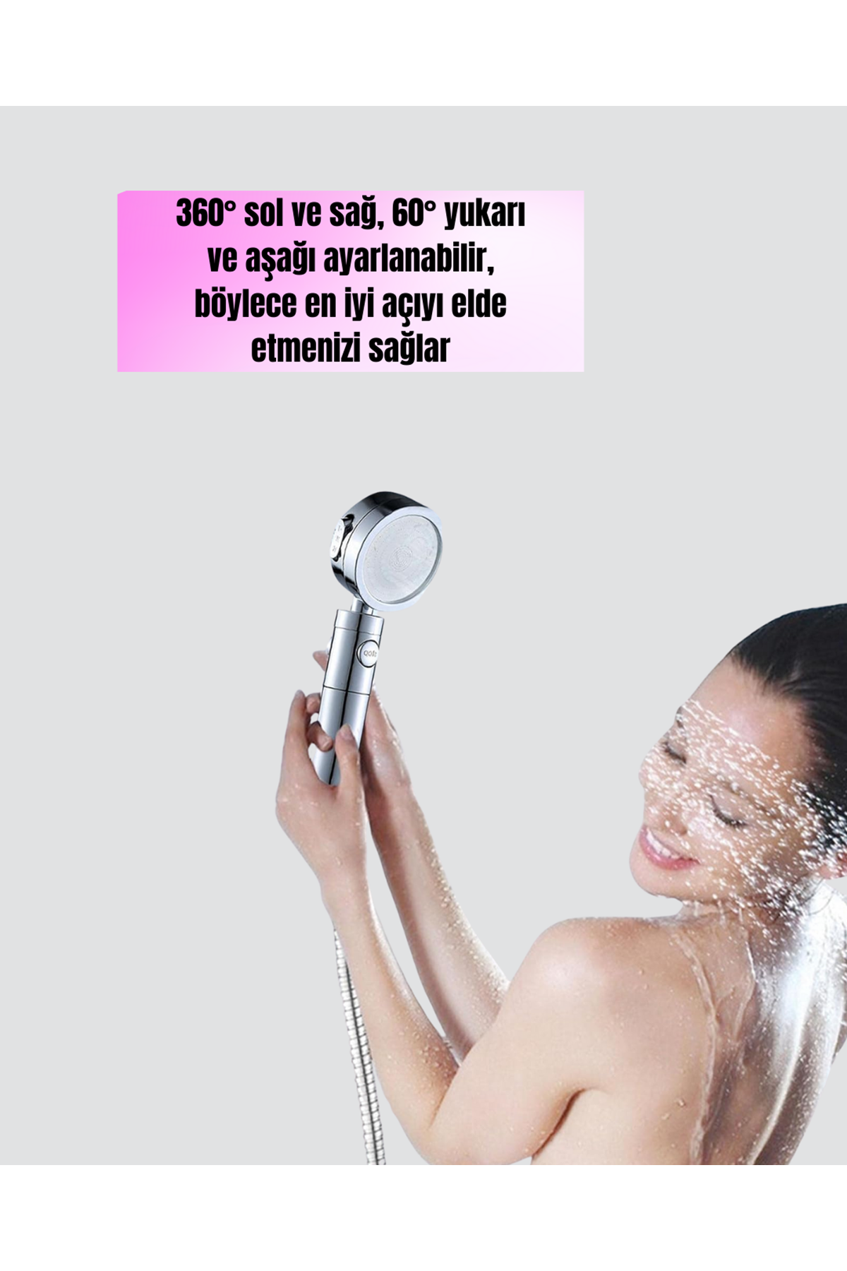 Kolay Montajlı 3 Modlu Yüksek Basınç Duş Başlığı
