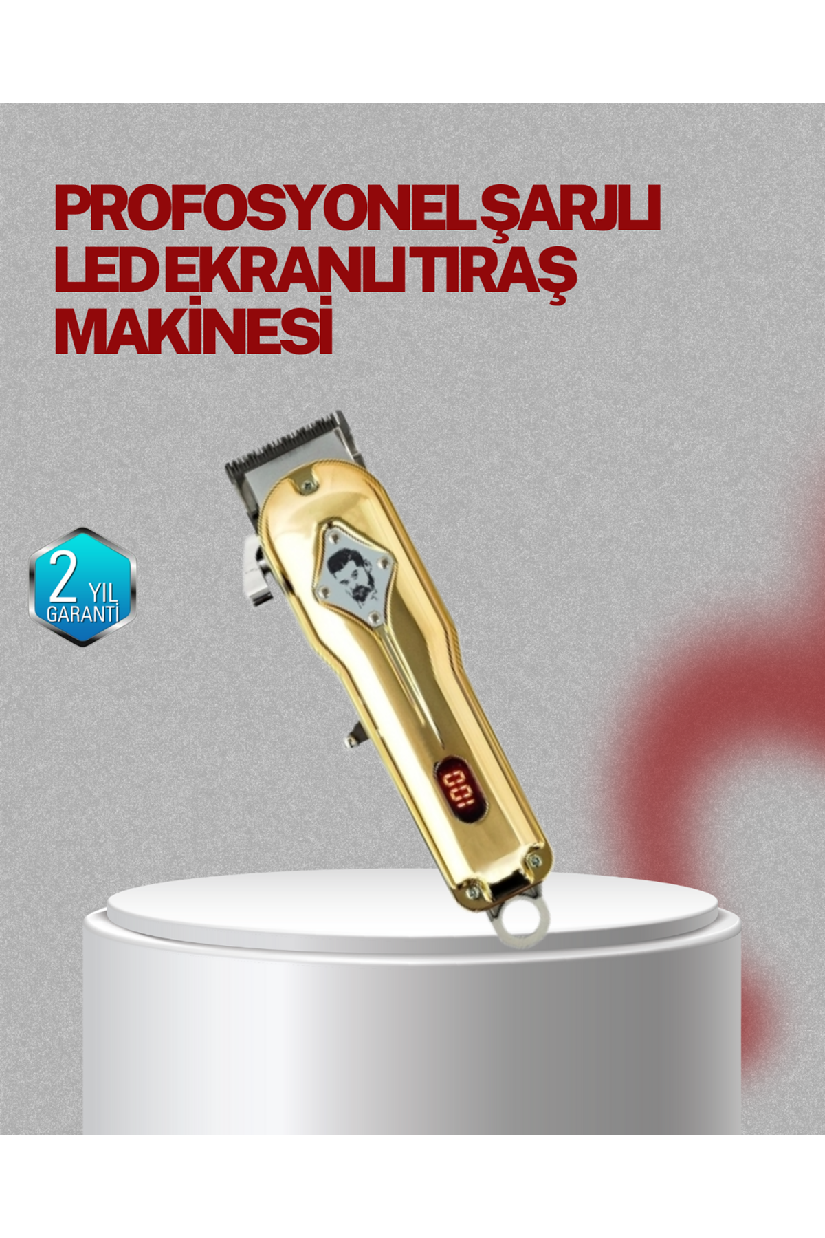 Type-C Şarjlı LCD Ekranlı Profesyonel Saç Sakal Tıraş Makinesi