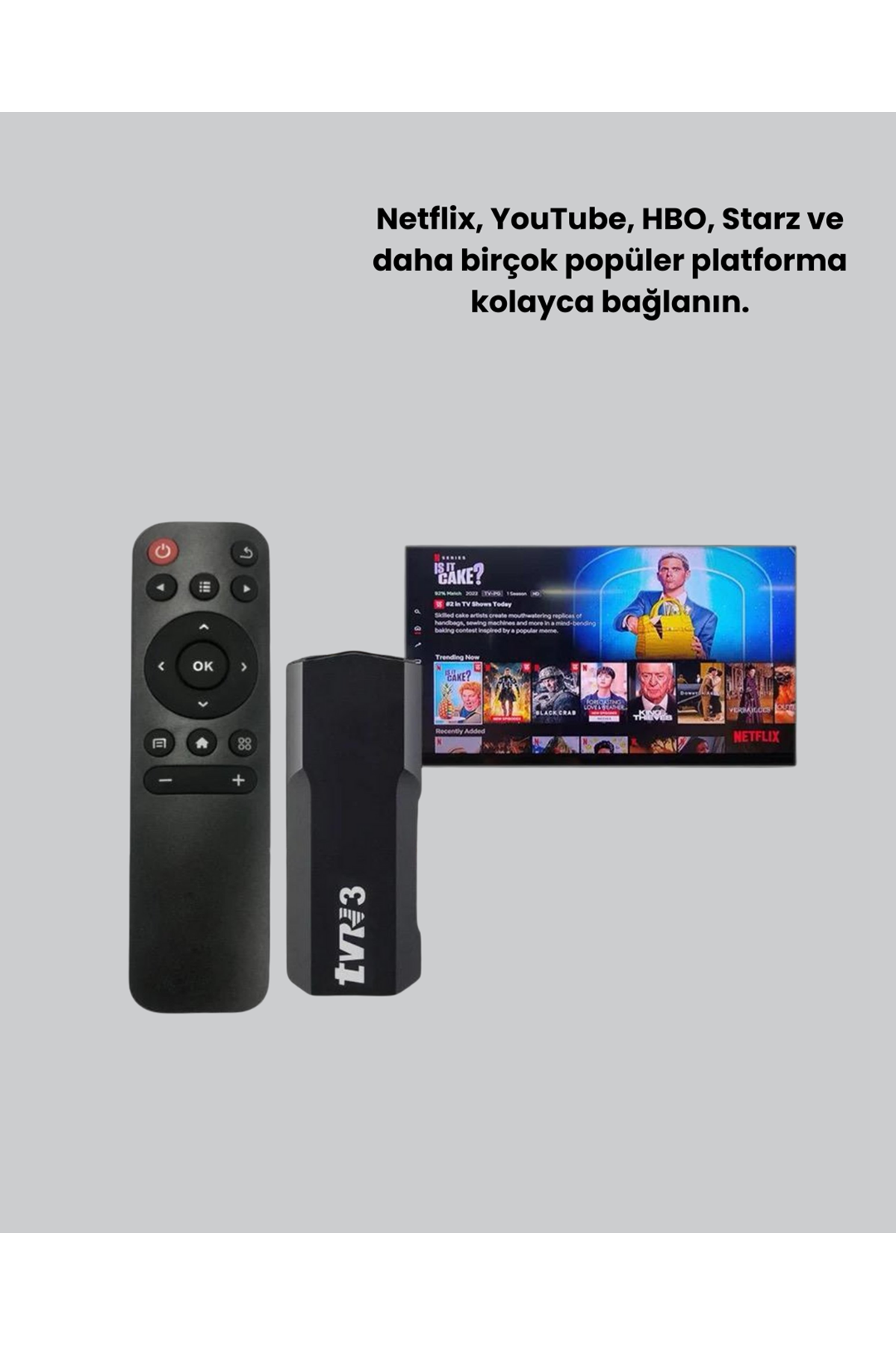 Android TV Stick 2GB RAM 16GB Depolama Kapasiteli