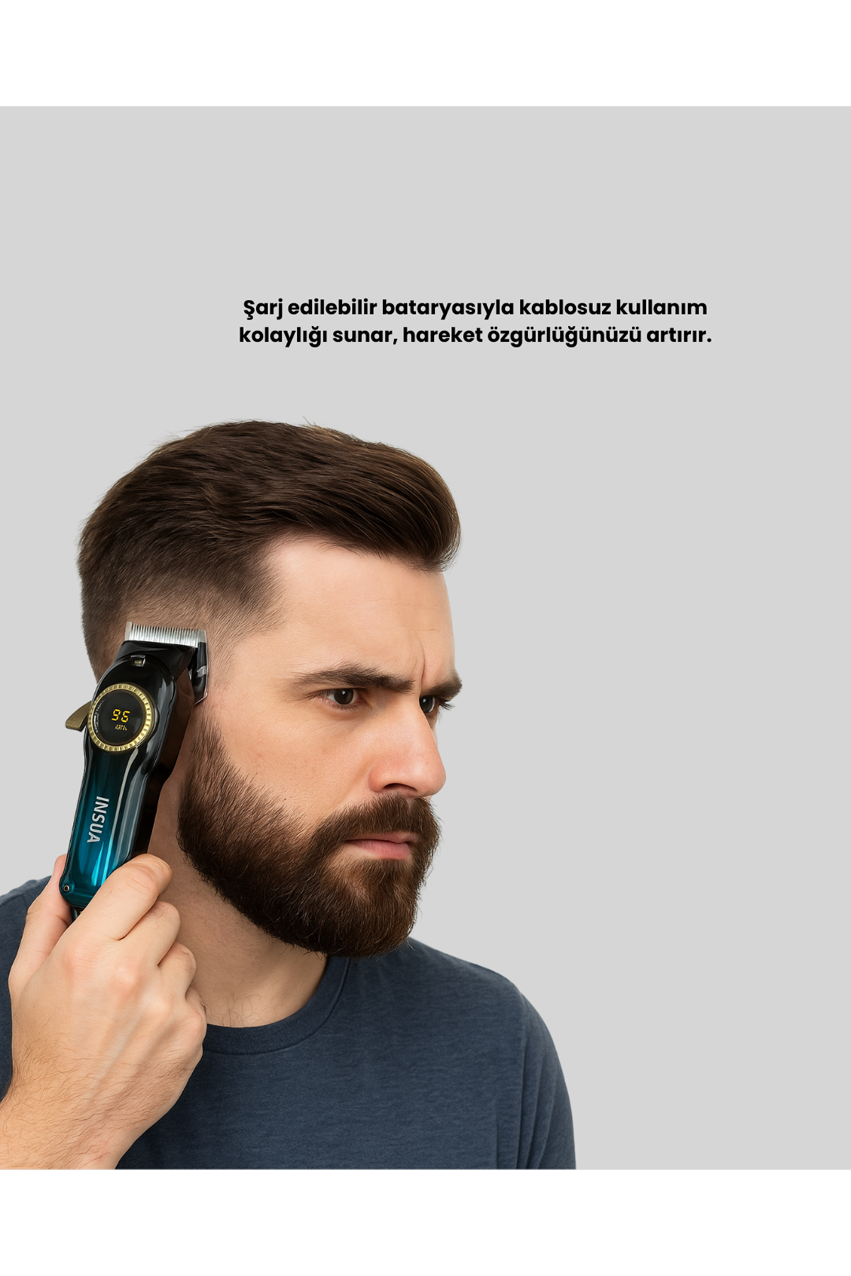 Uzun Çalışma Süreli LCD Göstergeli Saç Kesme Makinesi