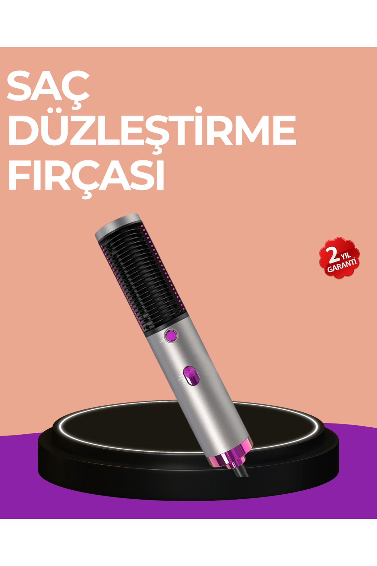 Hacim Veren ve Saç Elektriklenmesini Önleyen Sıcak Hava Fırçası