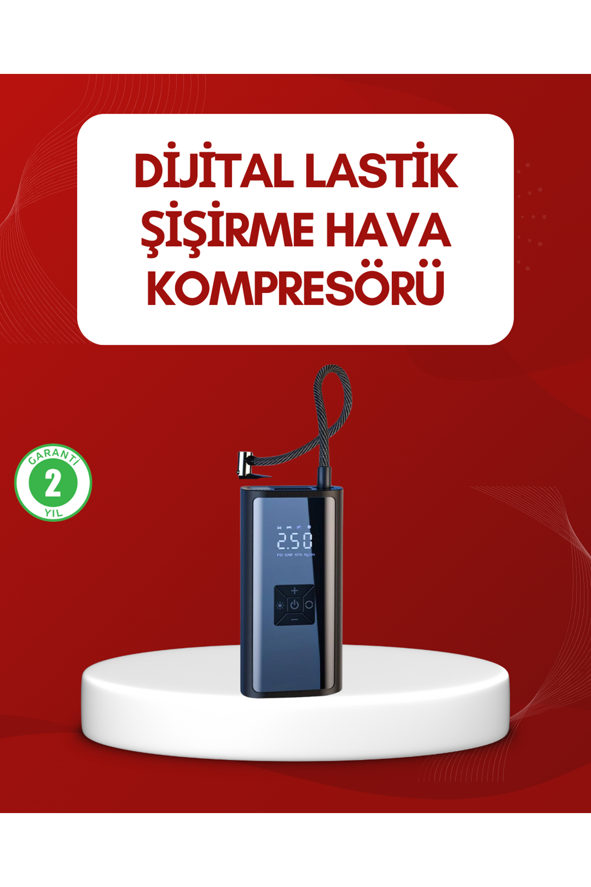 12V Uyumlu Çok İşlevli Akıllı Araç Lastik Pompası