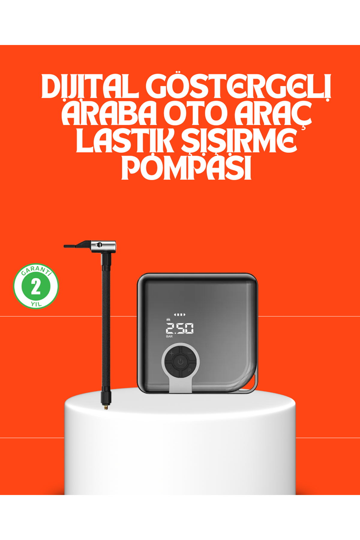 150 PSI Yüksek Basınç Kapasiteli Kablosuz Lastik Pompası