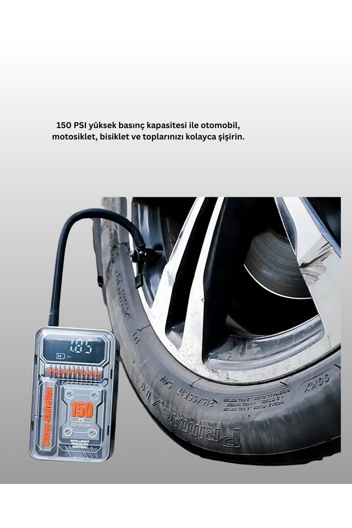 Çok Fonksiyonlu Araç, Bisiklet, Top Uyumlu Elektrikli Hava Pompası