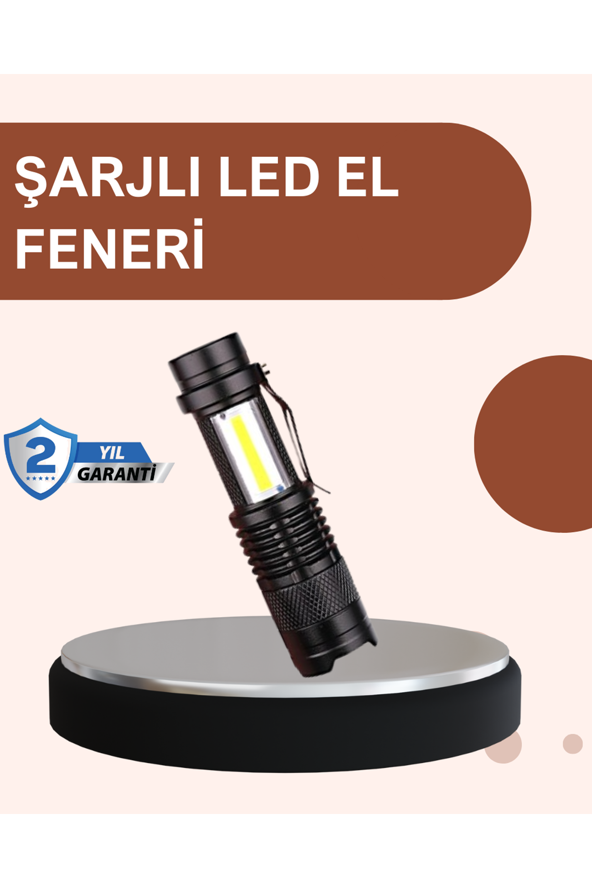 Alüminyum Gövdeli 2000 Lümen Güçlü LED El Feneri